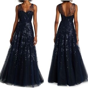 Amsale Sequined Tulle Gown Size 10